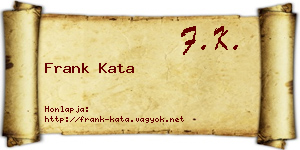 Frank Kata névjegykártya